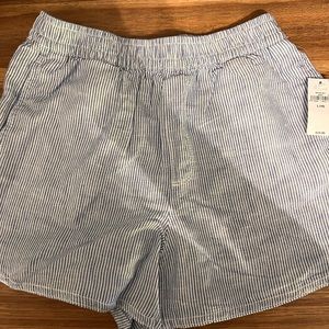 Girls linen striped shorts